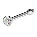 Body Candy Crystal Aurora Nose Stud Bone Created with Crystal 20 Gauge