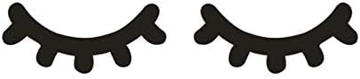 zhengao Sleepy Eyes Decal Eyelashes Nursery Vinyl Wall Art Sticker for Baby Room Bedroom Decor for Home Decoration(Black)