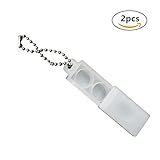 Lolicute 2 Pcs Hearing Aid Amplifier Plastic Battery Holder Storage Case Box Battery Caddy with Keychain( 2 Cases,White)