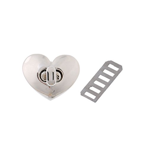 Misright 10 Sets Heart Shape Metal Purse Handbag Twist Turn Lock DIY Handbag Shoulder Bag Purse Hardware Accessories (S)