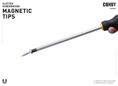 Convy GJ-0127 Phillips Screwdriver Magnetic Tip Cross Head Screwdriver with Non-Slip Rubber Handle