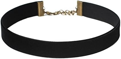 Women Necklace, Simayixx Necklace Set - Black Velvet, Lace and Vegan Leather Wrap (Black)