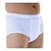 1-Pack Men's Maximum Absorbency Washable Reusable Bladder Control Briefs 600 ml White Large (Waist 38-40)