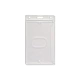 Vertical Clear Vinyl Rigid Hard Plastic ID Badge Holder - 50 Per Pack - 726-CSN
