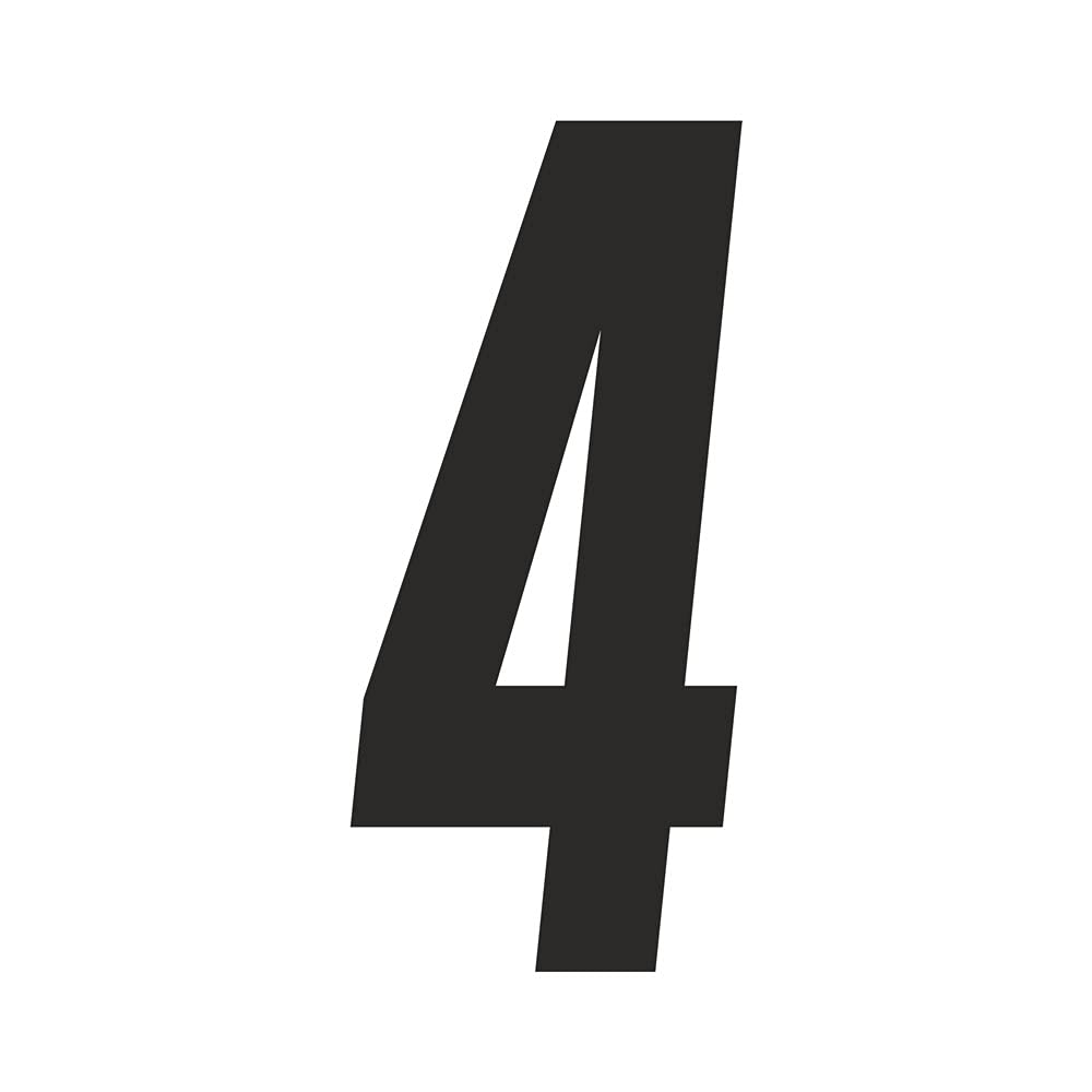 Quattroerre Cross Number 4, h 21 cm, Black