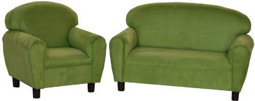 Max Comfort Premier Kids Chair and Sofa Set Celery Microfiber - Preschool Kids Chair and Sofa