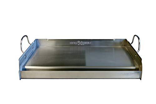 Little Griddle GQ230 Stainless Steel Professional Quality Griddle with Heat Cross Bracing and Removable Handles for Charcoal/Gas Grills, Camping, Tailgating, and Parties (Renewed) - Thumbnail 6