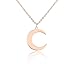 Lucky Lady Collections Moon Necklace | Rose Gold Necklace with Crescent Moon Pendant | Delicate Chain Dainty Necklace for Women and Girls