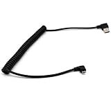 Coiled Micro USB Cable - Rerii Coiled USB to Micro USB, Right Angled, Spring, Coiled Micro USB Cable, for Micro B Device, Charging and Data SYNC, Samsung, HTC, Huawei, Sony and More