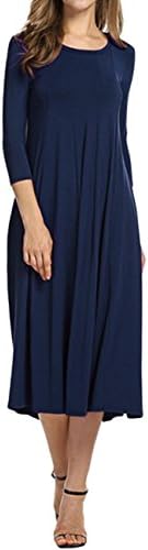 Jiu1ai Womens Long Sleeve Dress Plus Size Vintage Evening Dress Pleated