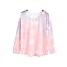 Women's Loose Batwing Sleeve Pastel Tops Tees Pink Star Print (Size M)