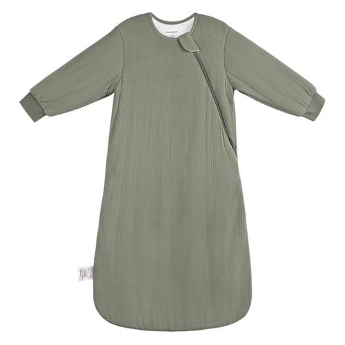 BubblePanda Rayon Made from Bamboo Sleep Sack 6-12 Months Long Sleeve Sleep Sack 1.5 Tog Supersoft Winter Baby Wearable Blanket with 2-Way Zipper Unisex Sleeping Bag for Babies Toddler