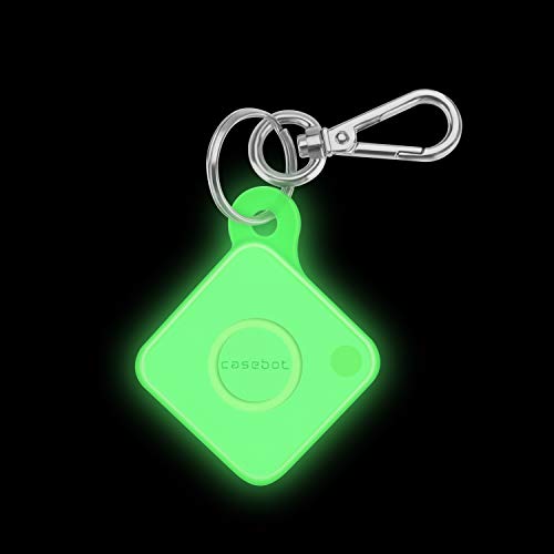 Fintie Silicone Case with Carabiner Keychain for Tile Mate Previous Generation (2016), Anti-Scratch Lightweight Soft Protective Sleeve Skin Cover for Tile Mate Item Finder, Green Glow in The Dark