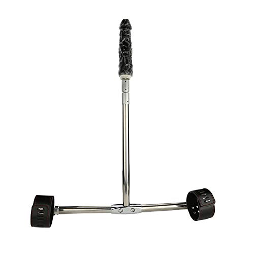 Metal Bondage with Ankle and coarse Silicone Penis Stainless Steel Restraint Sex Toys for Female BDSM Dildo Restraint Shackles for Lover Share,Metallic