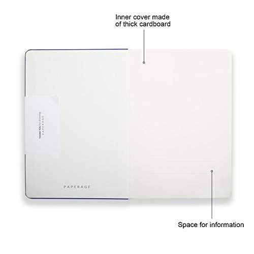 Paperage Dotted Journal Bullet Notebook, Hard Cover, Medium 5.7 x 8 inches, 100 gsm Thick Paper (Navy, Dotted)