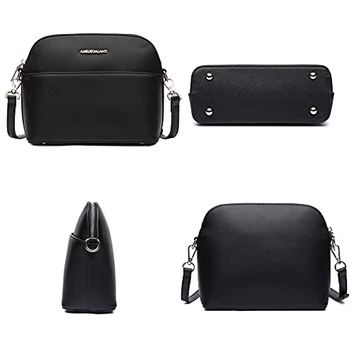 Crossbody Bags for Women, Vegan Leather Dome Crossbody Purse with