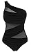 Runtlly Women's One Piece Swimsuits One Shoulder Plus Size Swimwear Bathing Suit with See Through Mesh Style