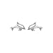 Boma Jewelry Sterling Silver Origami Dolphin Stud Earrings