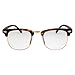 Kids Nerd Glasses Half Frame Clear Lens Geek Costume Children's (Age 3-10) Tortoise/Gold
