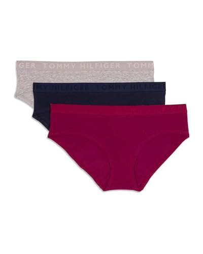 Tommy Hilfiger Womens Cotton Hipster Underwear with Elastic Waistband 3-Pack, I…