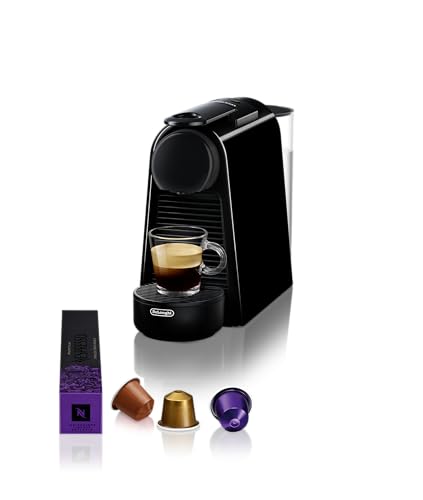 Nespresso De’Longhi Essenza Mini Kaffeekapselmaschine schwarz | 19 Bar Pumpendruck | 0,6l Wassertank | für Espresso & Lungo | kleine Maschine – große Kaffeemome