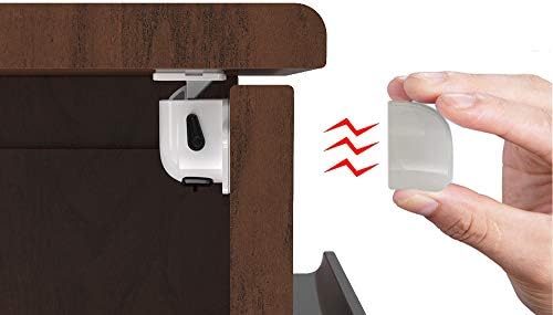 Baby Proofing Magnetic Cabinet Locks Child Safety - 8 Lock + 2 Key 3M Adhesive Invisible Drawer Locks for Baby Safety Child Proof Baby Proofing Cabinets Drawers Dresser