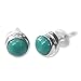 NOVICA Reconstituted Turquoise .925 Sterling Silver Stud Earrings, Blue Moons'