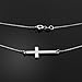 925 Sterling Silver Cute Pendant Sideways Cross Necklace (16 Inches)