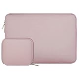 MOSISO Laptop Sleeve Bag Compatible with 2019 MacBook Pro 16 inch Touch Bar A2141, 15-15.6 inch MacBook Pro Retina 2012-2015, Notebook, Water Repellent Neoprene Cover with Small Case, Baby Pink