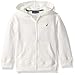 Nautica Boys' Little School Uniform Polar Fleece Zip-Up Hoodie, Natural Cream, Large - 6