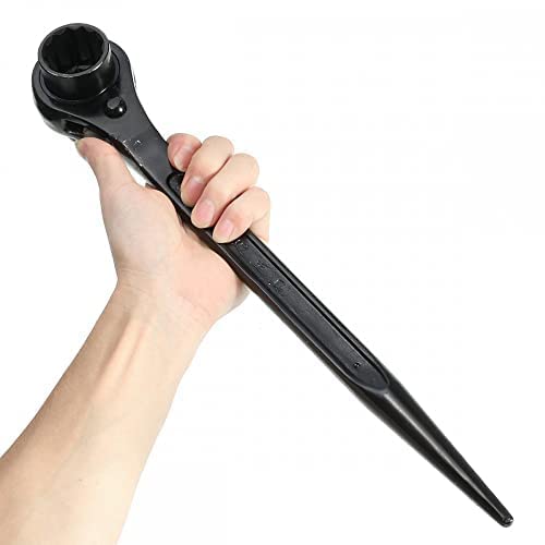 Elecbee Podger Spanner, Ratchet Podger Spanner, Steel Erect Spanners Scaffold Steel Erecting Ratcheting Socket Wrench Tools for Car Repair, Carpentry (19-21mm)