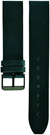 Dark Green Handmade Genuine Italian Leather Watch Band Classic Design 20mm - Dark Green Strap/Black Buckle