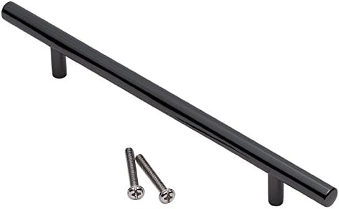 TexasHardware Pack of 15 Black Matte T Bar Kitchen Cabinet Handle Drawer Dresser (6" CC 3.8")