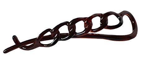 Parcelona French Twist N Clip (Set of 3) Flower, Bow and Chain Celluloid Hair Clip Barrette