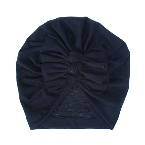 Bow Turban Hat Baby Girls Hats with Pleated Style Flower Toddlers Soft Variety Knotted Hats Cap for Toddler Girl Kids Photograph Knot Bonnet Hijab Cap Head Wrap Headband Cap