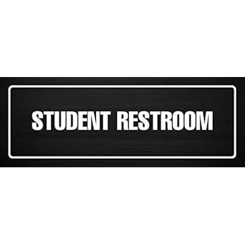 iCandy Products Inc Student Restroom Business Office Door Building Sign 3x9 Inches, Dark Wood, Metal, 6 Pack