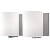 Kuzco Lighting Bridgewater 12" Vanity Light | Brushed Nickel Finish | Matte Opal Glass Cylinders | Modern Bathroom Wall Light