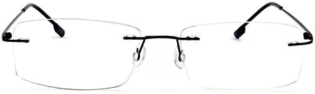 Agstum Titanium Alloy Flexible Rimless Hinged Frame Optical Eyeglasses ...