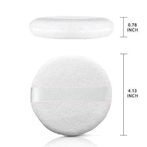 Large Powder Puff for Body Powder Ultra Soft Fluffy Velour with Satin