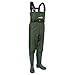 TIDEWE Bootfoot Chest Wader, 2-Ply Nylon/PVC Waterproof Fishing & Hunting Waders with Boot Hanger for Men and Women Green Size 7