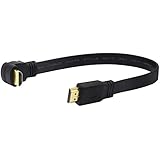 CERRXIAN Lemeng 1FT Flat Slim High Speed HDMI Extension Cable A Male to 90 Degree Down Angle A Male Cable