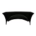 YCC Linens - 6 Ft Rectangular Open Back Stretch Party DJ Wedding Event Table Covers (Black)