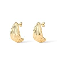PAVOI 14K Yellow Gold Plated Chunky Seashell Drop