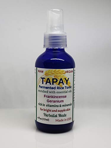 TAPAY Fermented Rice Tonic | Frankincense & Geranium Essential Oil Infused | Amino Acids, Minerals and Vitamins | Acne Control, Anti Aging and Hair Growth Support | Herbalist Made
