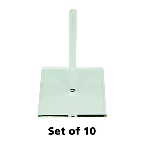 Acrylic Flight Stands, Heavy Duty, 50mm Square, 3mm Clear, 3 inch Peg (10)