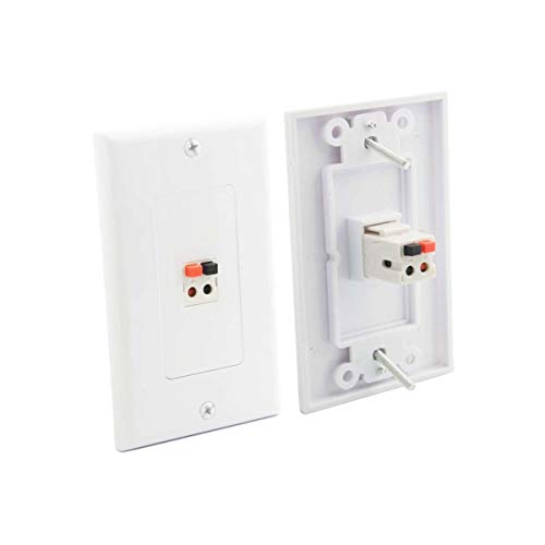 diyTech Premium Speaker Wall Plate Spring Loaded Speaker Wire Wall