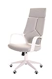 TimeOffice Ergonomic Office Chair with Armrest And Matt White Color Frame–Grey