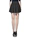 v28 Junior Girls High Waist Stretch Waist Flared Plain Pleated Skater Mini Skirt (Black)