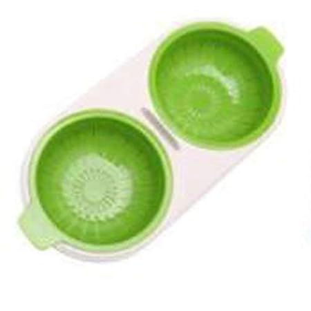 Escalfador de huevos, horno microondas doble huevo escalfado huevo ...