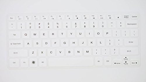 HYAIT 1Pcs Colorful Silicone Keyboard Protector Skin Cover for Dell NewXPS 14Z/15Z/14zr Inspiron 14Z(Ultrabook),14ZR,Vostro V3360,New Inspiron 13Z(5323) SEMI-WHITE